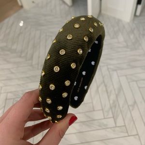 Lele Sadoughi olive green embellished headband